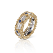 Carave Paris Vintage Sapphire Textured Eternity Band Ring