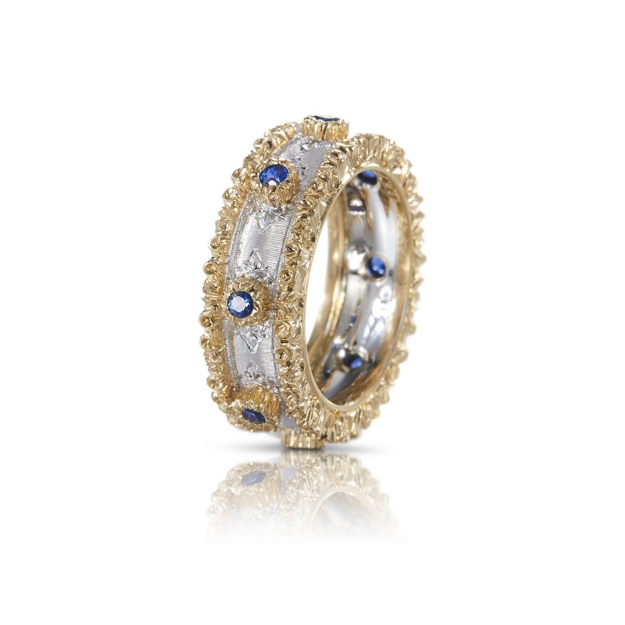 Carave Paris Vintage Sapphire Textured Eternity Band Ring