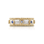 Carave Paris Vintage Sapphire Textured Eternity Band Ring