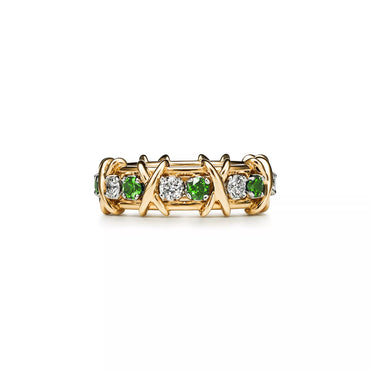 Carave Paris X Link Green Gemstone Eternity Ring