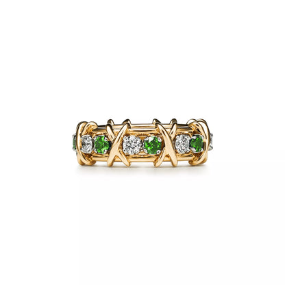 Carave Paris X Link Green Gemstone Eternity Ring