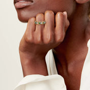 Carave Paris X-Link Green Gemstone Eternity Ring