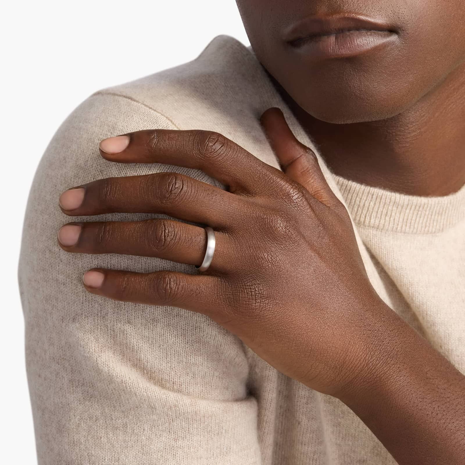 Sterling Silver Matte Comfort Fit Band Ring