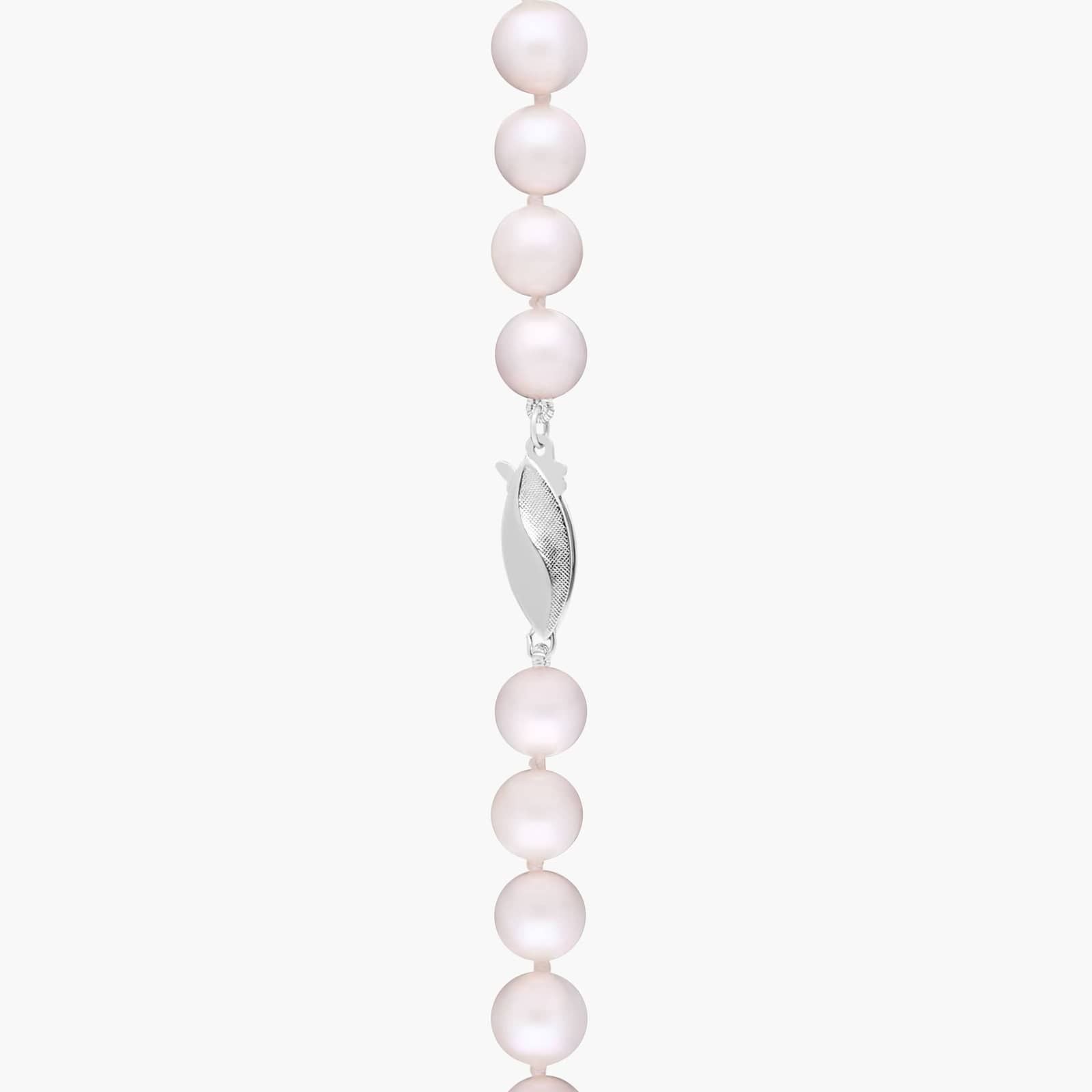 Sterling Silver Classic Round Pearl Strand Necklace