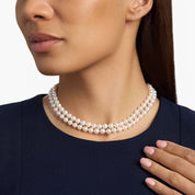 Sterling Silver Classic Soft Pink Pearl Necklace