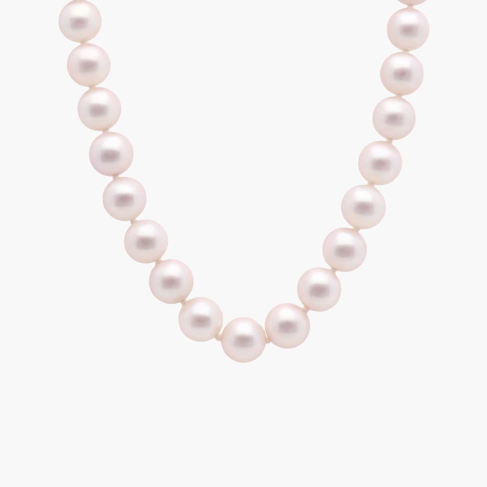 Sterling Silver Classic Soft Pink Pearl Necklace