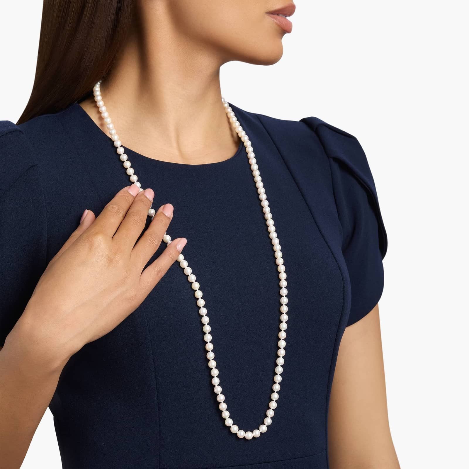 Sterling Silver Classic Soft Pink Pearl Necklace