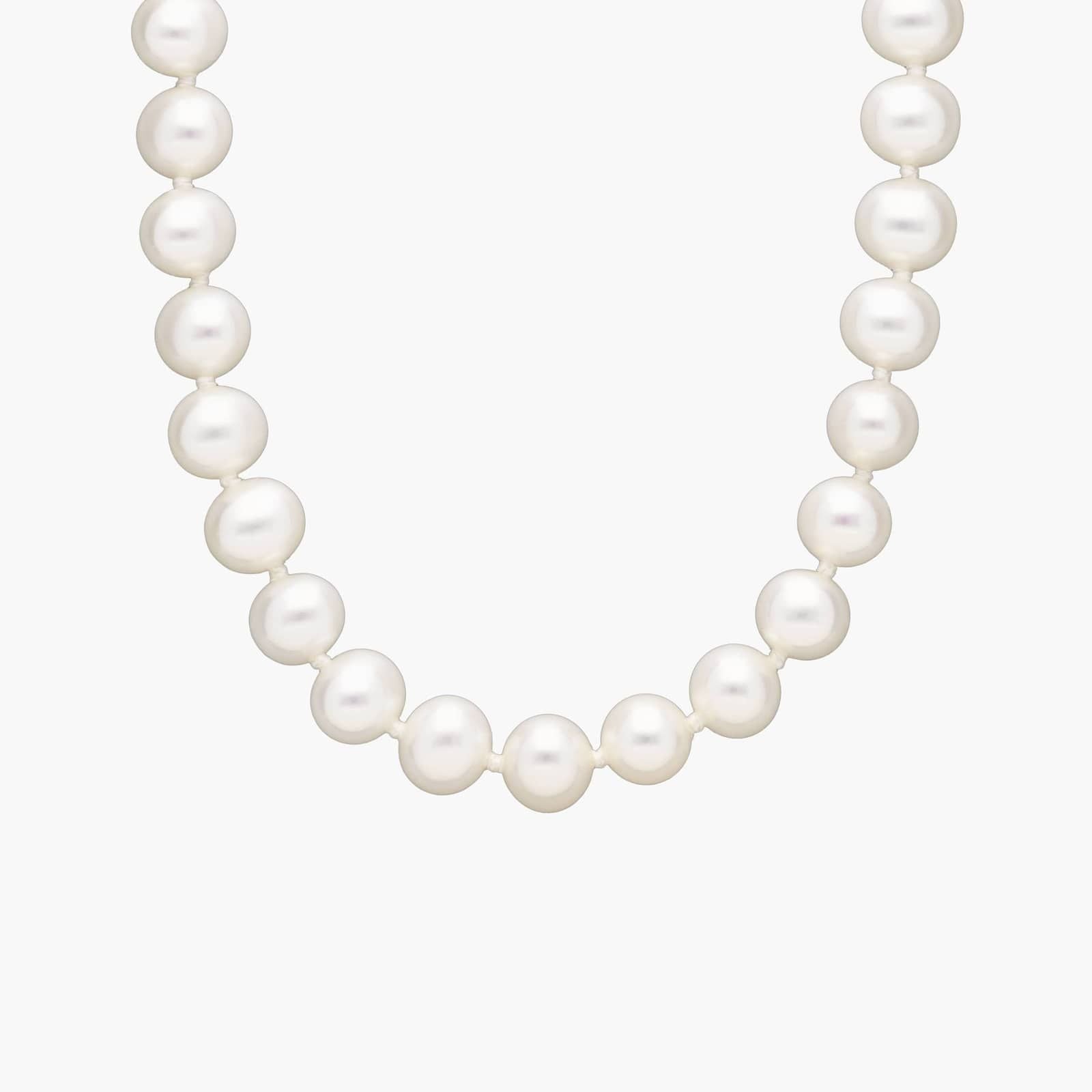 Sterling Silver Classic White Pearl Strand Necklace