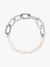 Sterling Silver Chain Bracelet with Freshwater Pearls