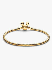 Sterling Silver Snake Chain Bracelet with Character Clasp