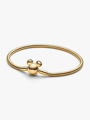 Sterling Silver Snake Chain Bracelet with Character Clasp