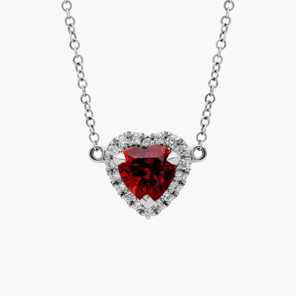 Carave Paris Heart Ruby Halo Necklace