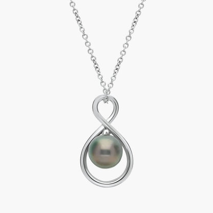 Carave Paris Infinity Tahitian Pearl Pendant Necklace
