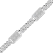 Diamond Plate Chain Silver Men’s Bracelet