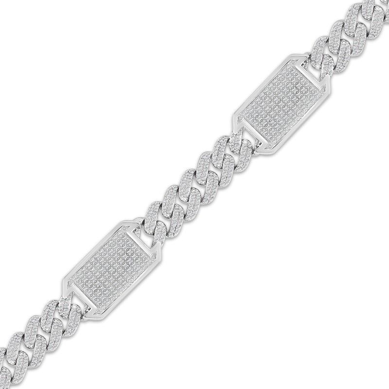 Diamond Plate Chain Silver Men’s Bracelet