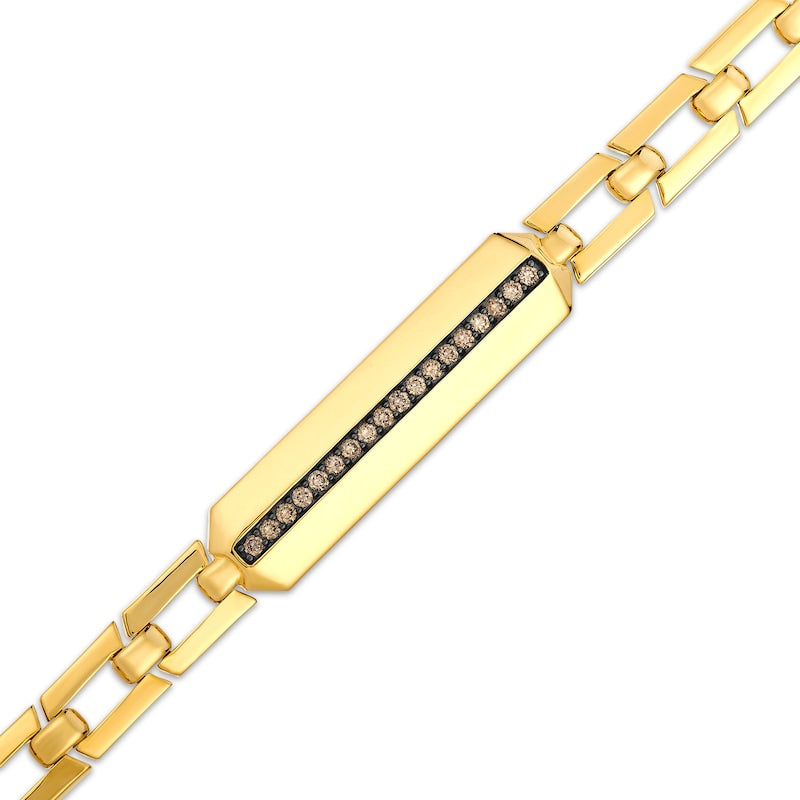 Diamond Bar Link Silver Men’s Bracelet