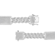 Diamond Plate Chain Silver Men’s Bracelet