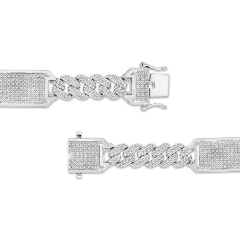 Diamond Plate Chain Silver Men’s Bracelet