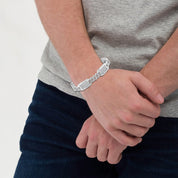 Diamond Plate Chain Silver Men’s Bracelet