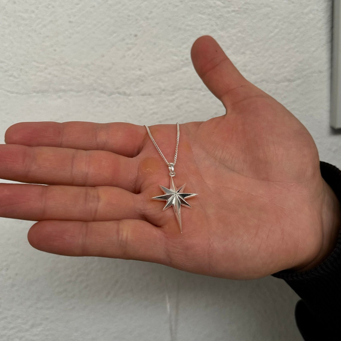 Men’s North Star Silver Pendant Necklace