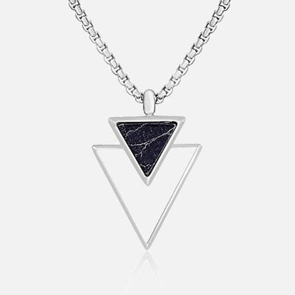 Carave Paris Double Triangle Onyx Pendant Necklace