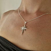 Men’s North Star Silver Pendant Necklace