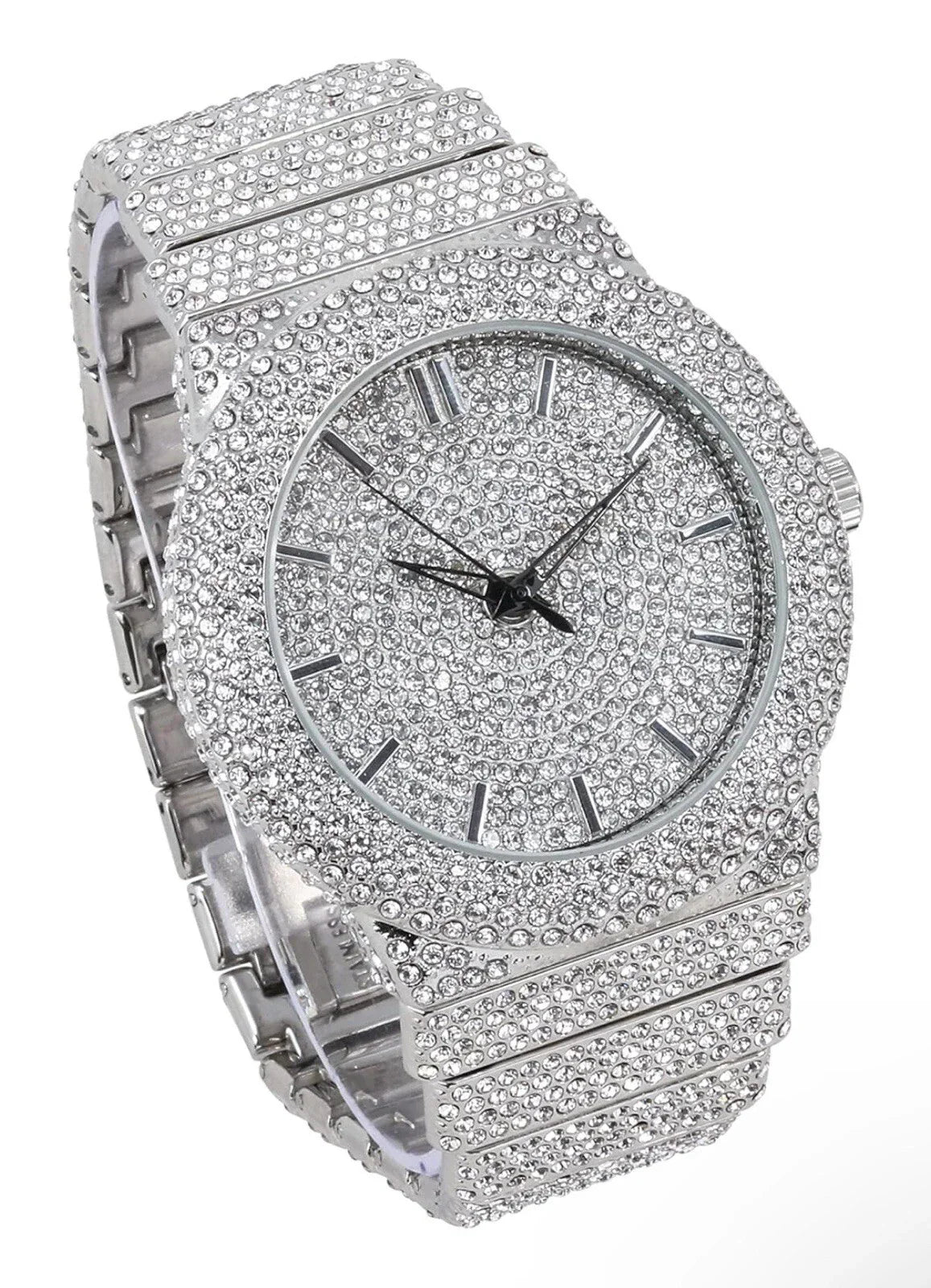 Carave Paris Platinum Infinity Iced Watch