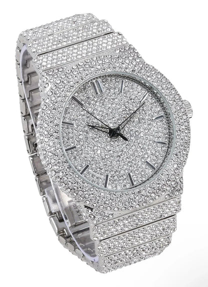 Carave Paris Platinum Infinity Iced Watch