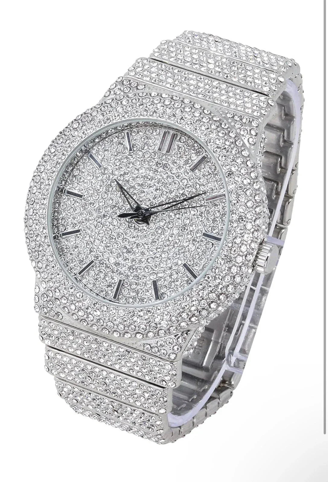 Carave Paris Platinum Infinity Iced Watch