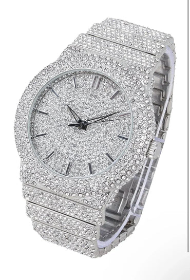 Carave Paris Platinum Infinity Iced Watch