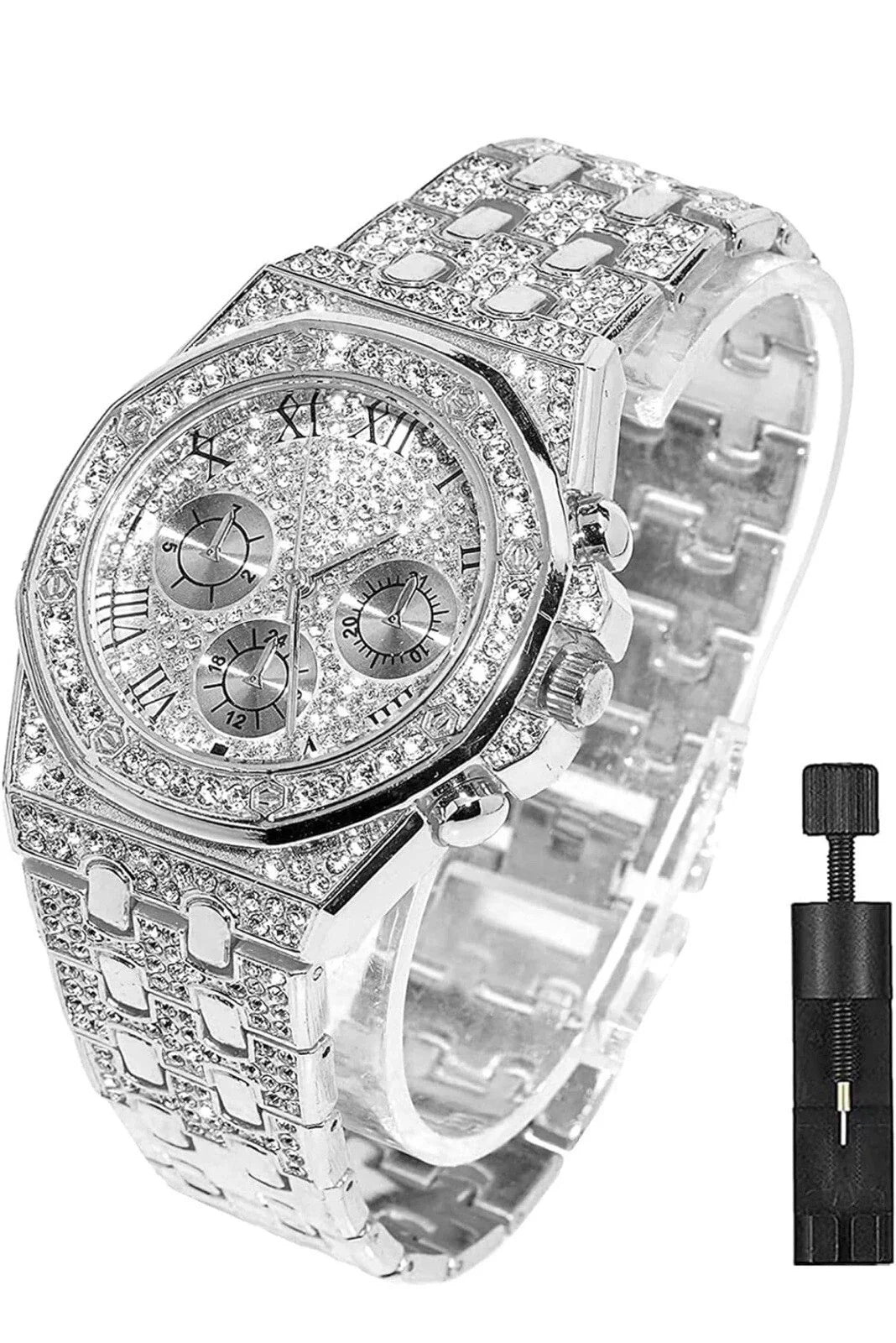 Classic Diamond Chronograph Analog Watch for Men
