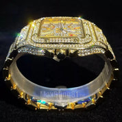 Classic Square Skeleton Dial Diamond Watch