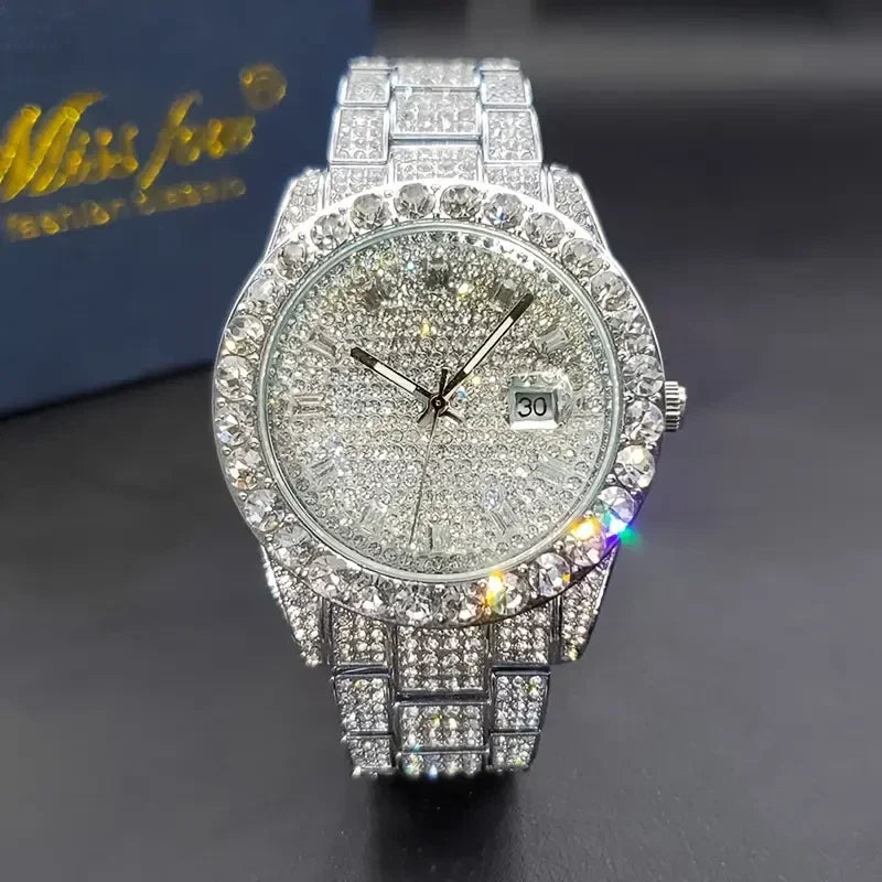 Classic Round Dial Diamond Watch