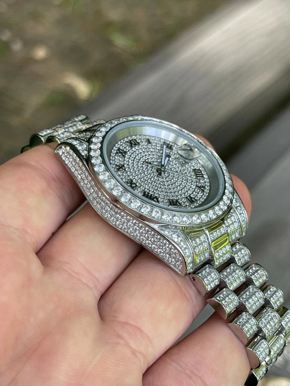 Classic Round Dial Diamond Watch