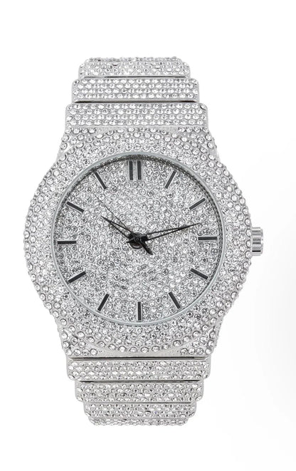Carave Paris Platinum Infinity Iced Watch