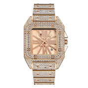 Classic Square Skeleton Dial Diamond Watch