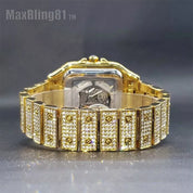 Classic Square Skeleton Dial Diamond Watch