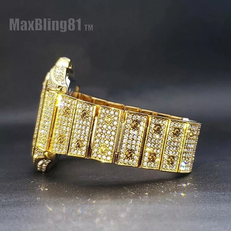 Classic Square Skeleton Dial Diamond Watch