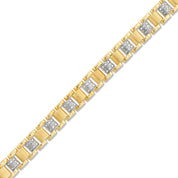 Diamond Bar Link Silver Men’s Bracelet