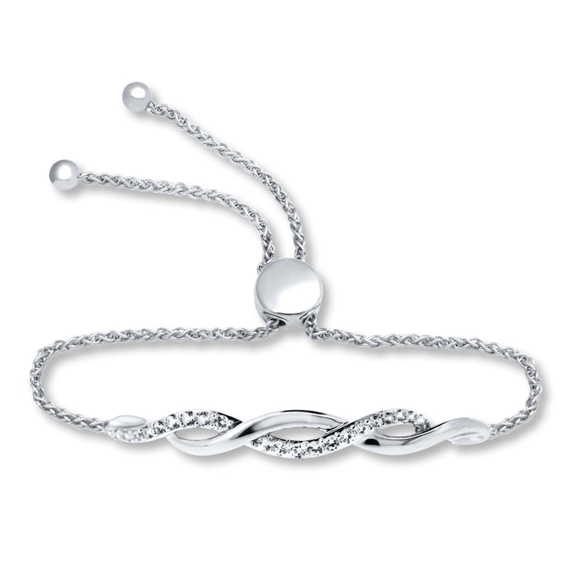 Silver Twisted Infinity Glow Bracelet