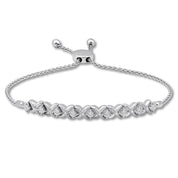 Silver Twisted Radiance Adjustable Bracelet