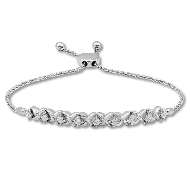Silver Twisted Radiance Adjustable Bracelet