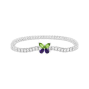 Silver Gemstone Butterfly Radiance Bracelet