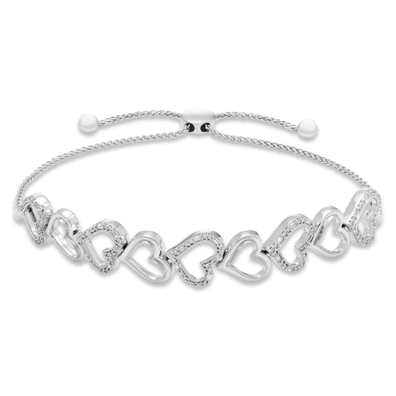 Open Heart Silver Bracelet
