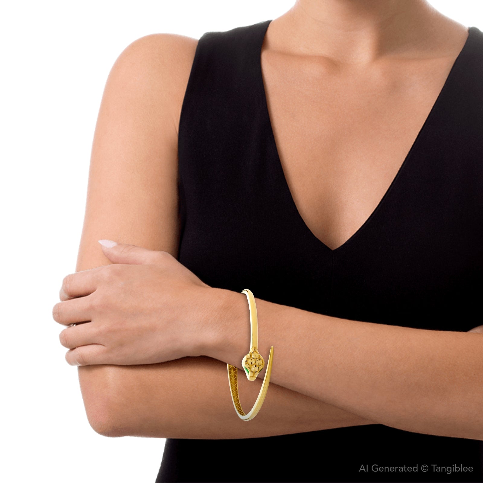 Gold Serpent Embrace Bracelet