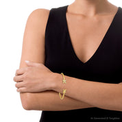 Butterfly Dual Charm Open Bracelet