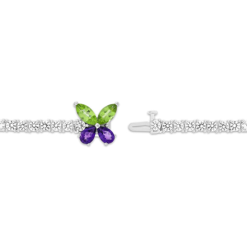 Silver Gemstone Butterfly Radiance Bracelet