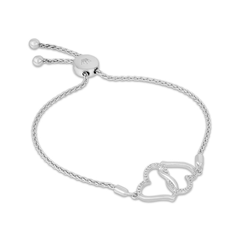 Interlinked Hearts Silver Bracelet