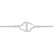 Interlinked Hearts Silver Bracelet