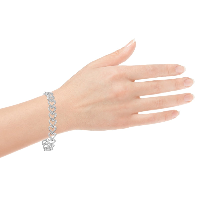 Silver Linked Heart Radiance Bracelet